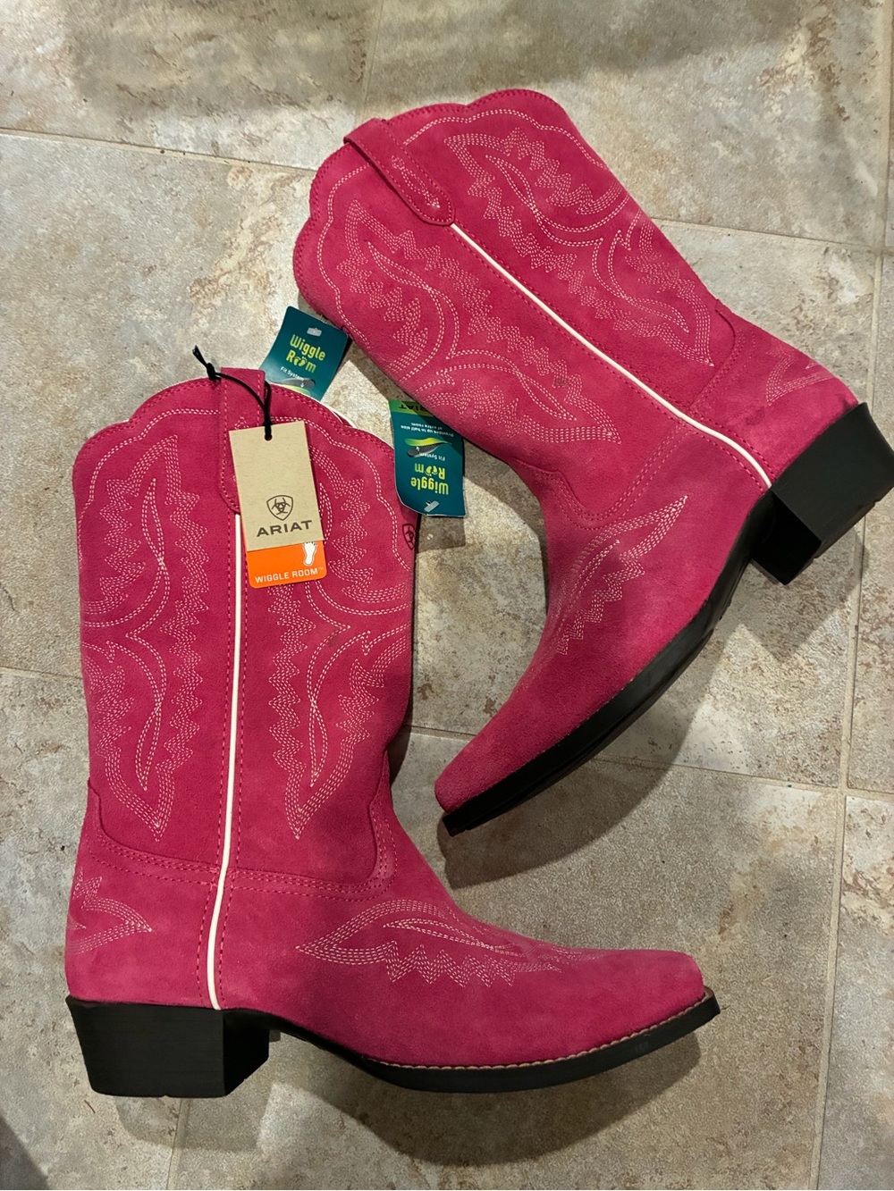 NWT Ariat Youth Girl's Casanova Haute Pink Suede Western Boot